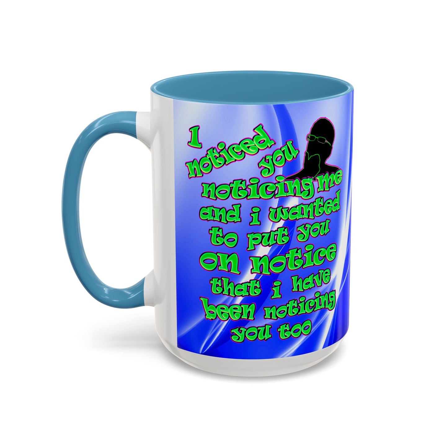 noticed you noticing - Accent Mug (blue-white wave)