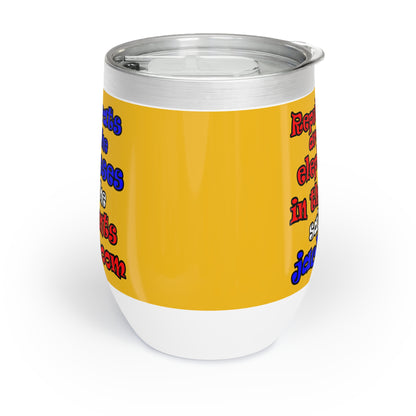 donkeys and elephants - Chill Wine Tumbler (yellow)