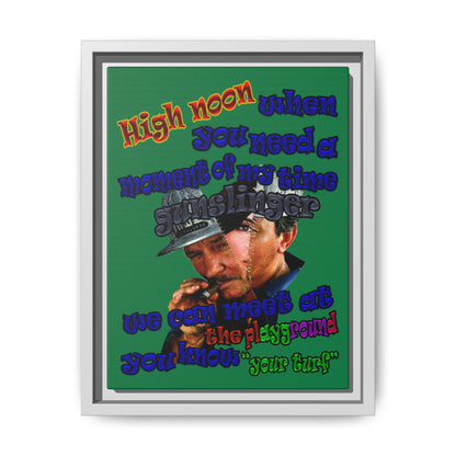 high noon - framed canvas art (dark green)