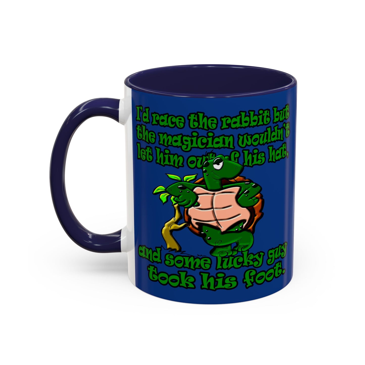 turtle race - Accent Mug (dark blue)