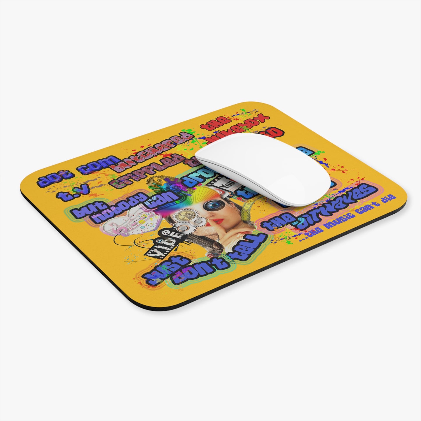 drop the beat - Mouse Pad (Rectangle) (yellow)