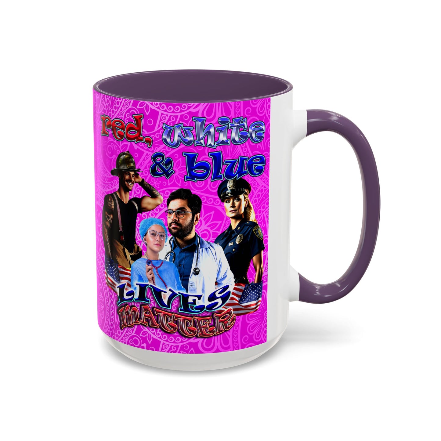 rw&b lives matter - Accent Mug (pink swirl)