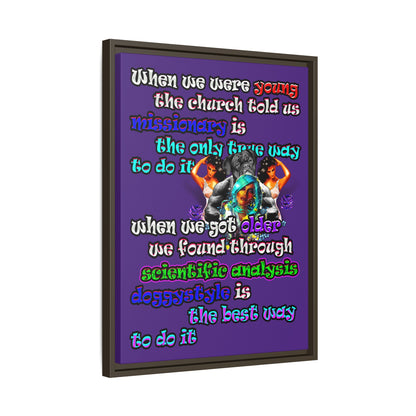 doggystyle - framed canvas art (purple)