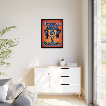 em cee squared - framed canvas art (burnt orange)