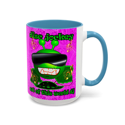 disc jockey - Accent Mug (pink swirl)