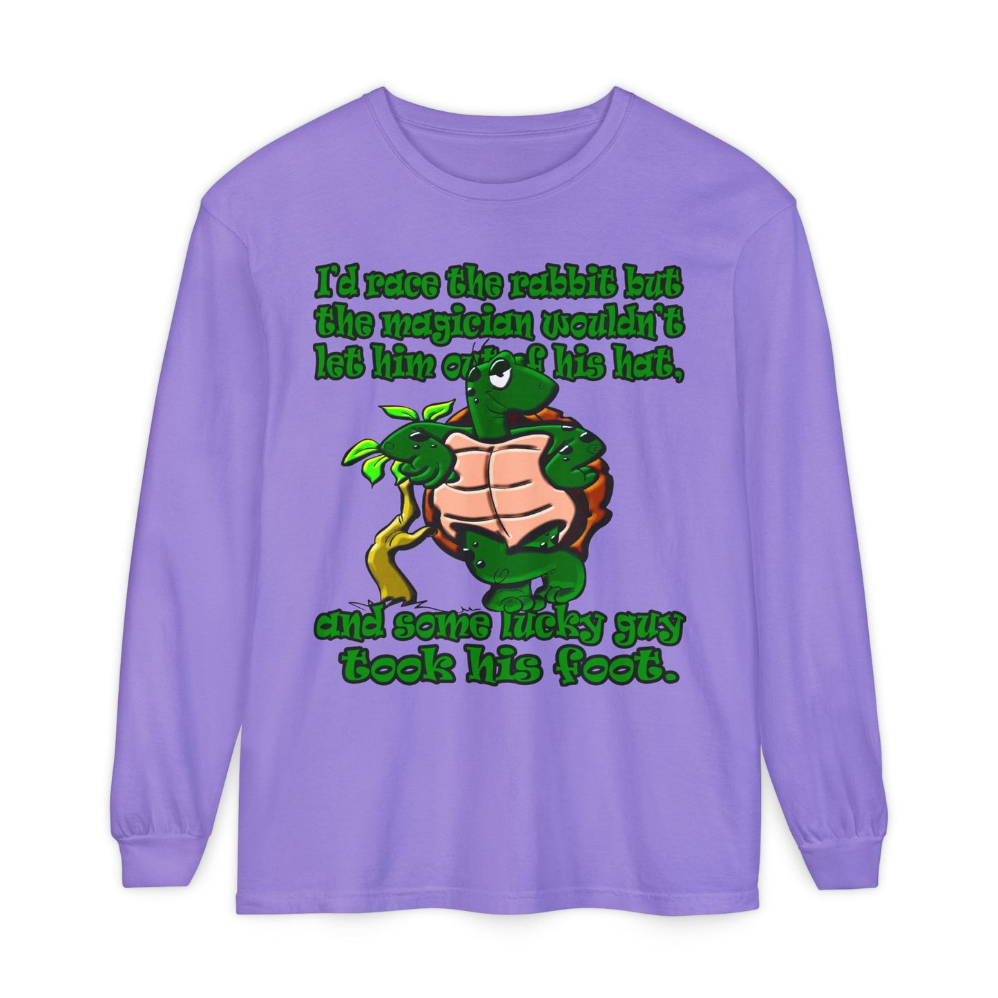 turtle race - Unisex Garment-dyed Long Sleeve T-Shirt