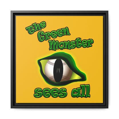 green monster - framed canvas art (yellow)