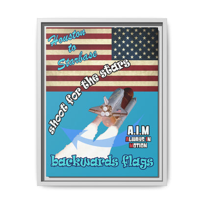 shoot for the stars - framed canvas art (turquoise)