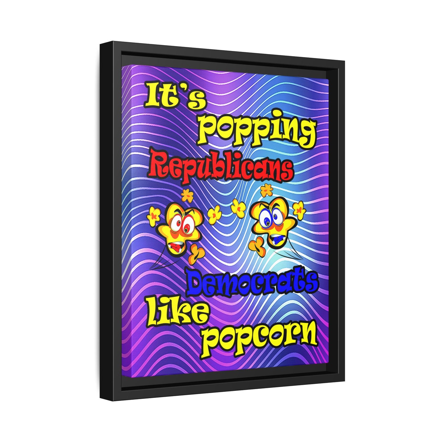 popping like popcorn - framed canvas art (purple wave)
