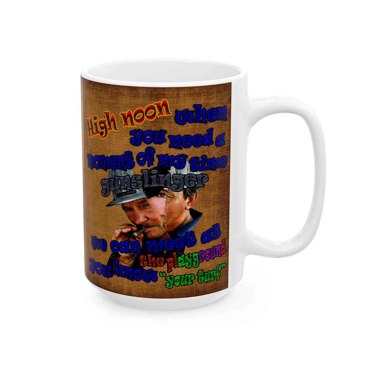 high noon - White Mug (brown papyrus)