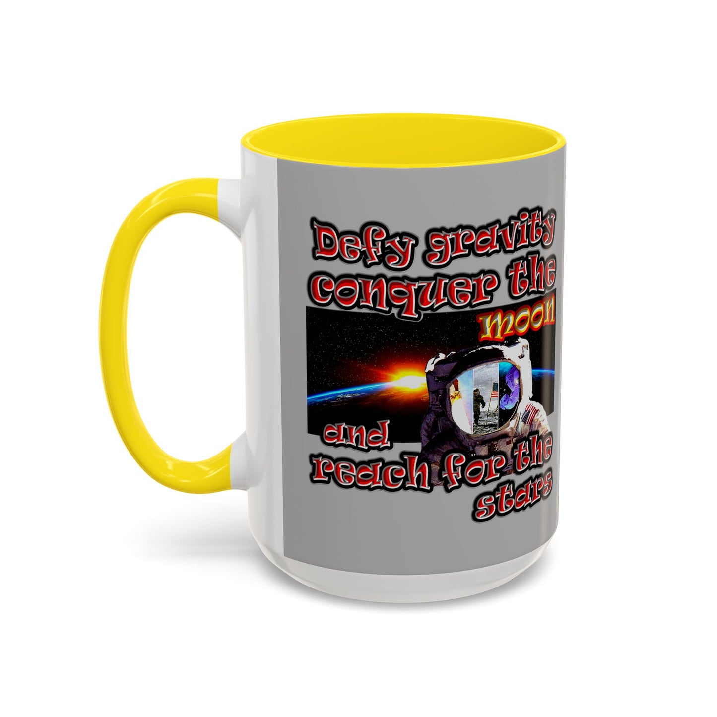 defy conquer reach - Accent Mug (light grey)