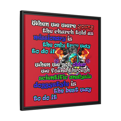 doggystyle - framed canvas art (dark red)