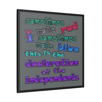 declaration of the independents - framed canvas art (dark grey)