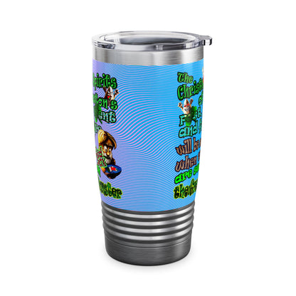 christmas spirits of boston - Ringneck Tumbler, 20oz (light blue-purple wave)