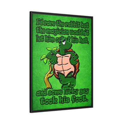 turtle race - framed canvas art (green turf)