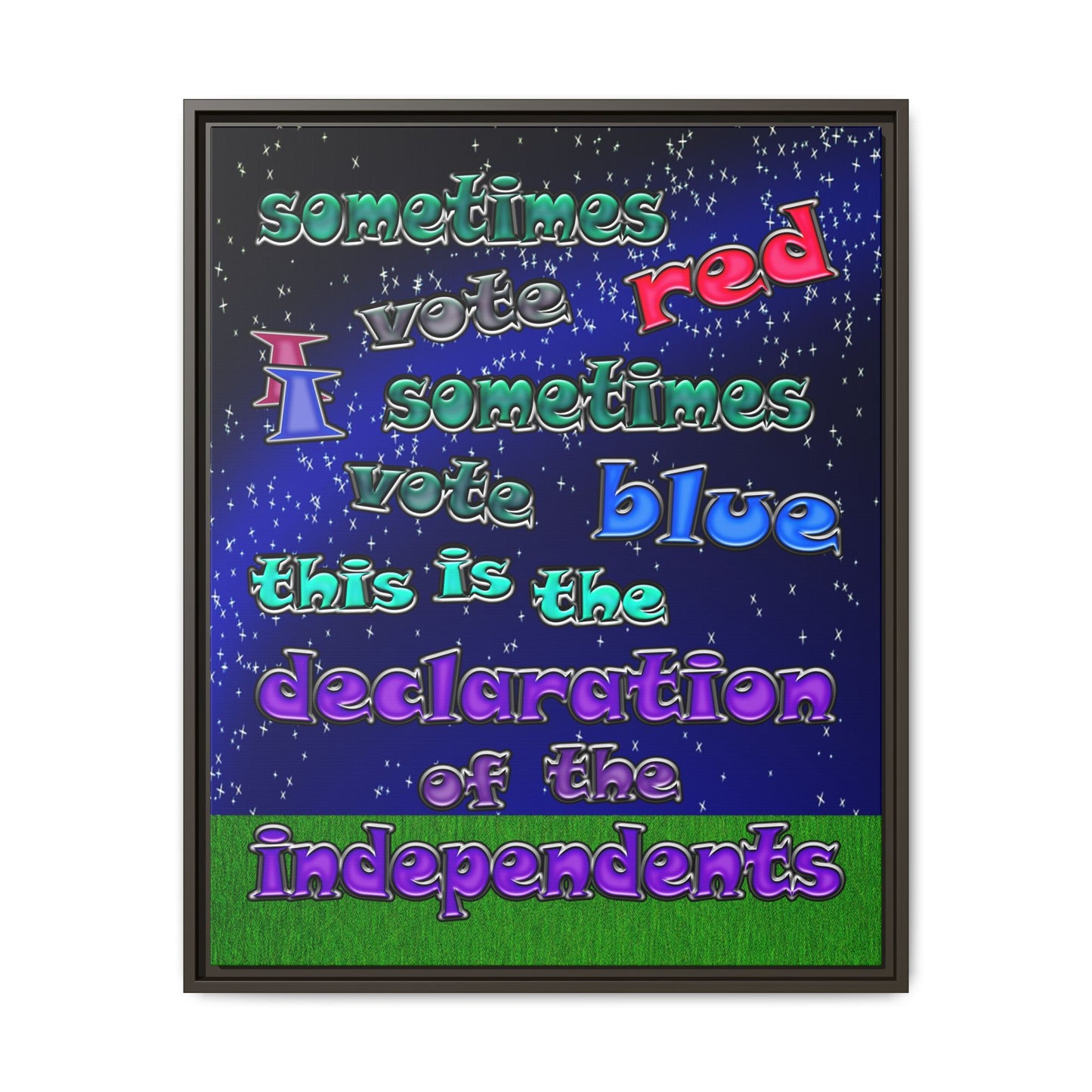 declaration of the independents - framed canvas art ('snoops' background)