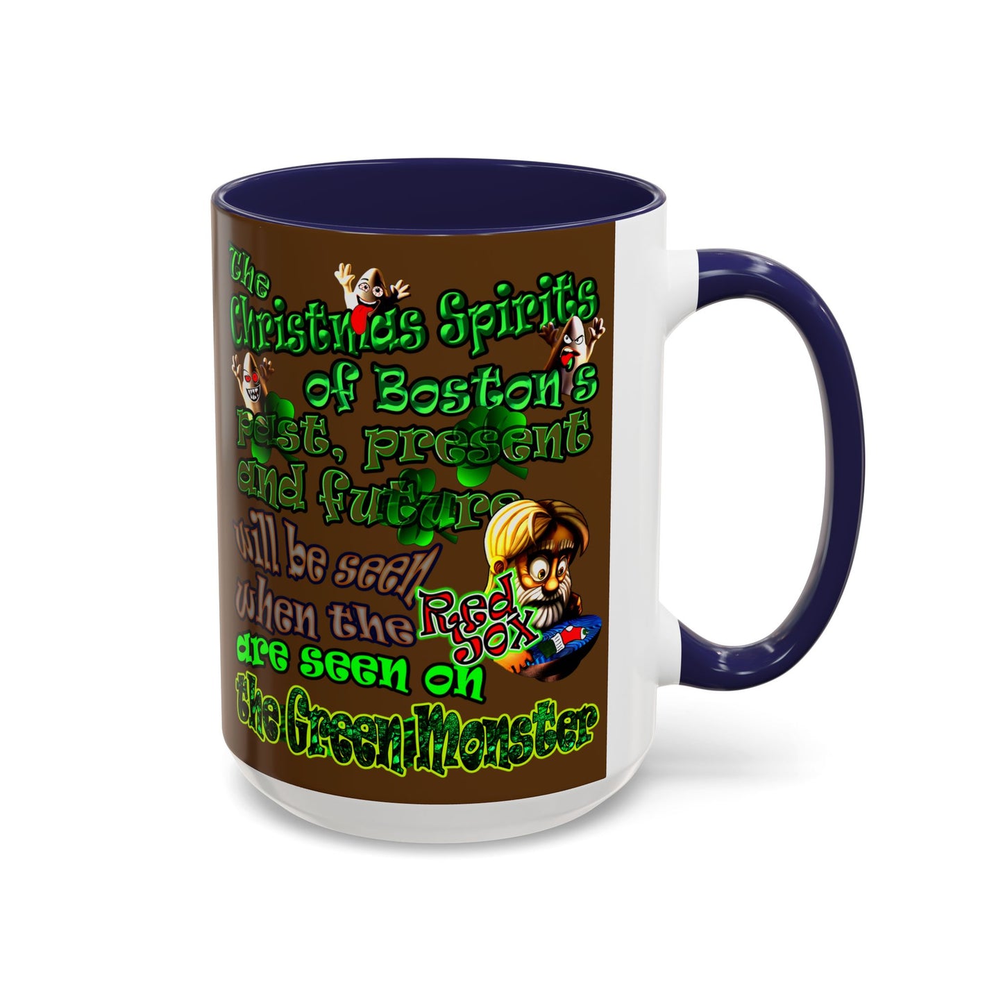 christmas spirits of boston - Accent Mug (brown)