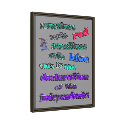 declaration of the independents - framed canvas art (grey)