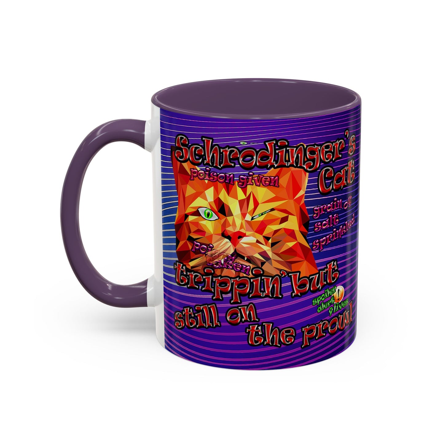 schrodinger's cat - Accent Mug (purple wave)