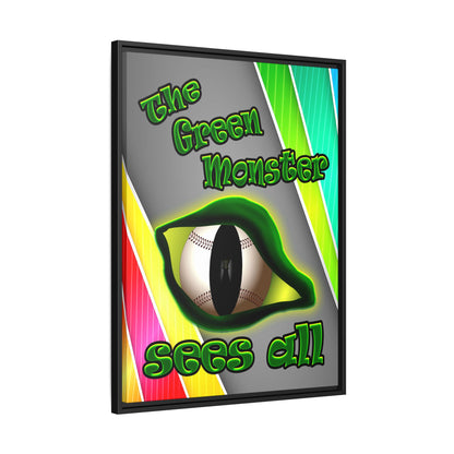 green monster - framed canvas art (rainbow split)