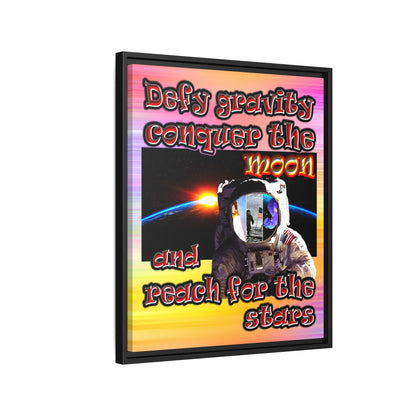 defy conquer reach - framed canvas art (color blur)