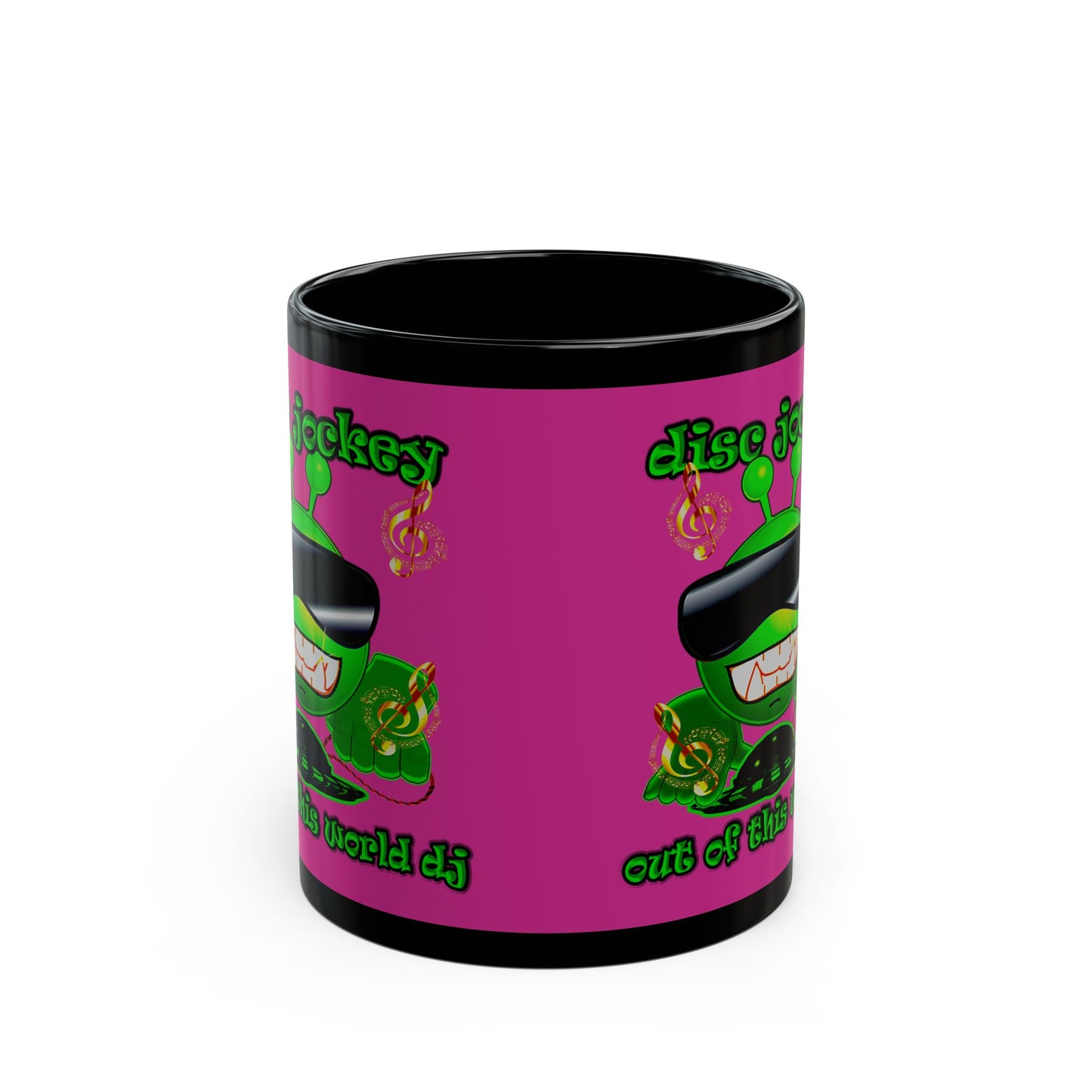 disc jockey - Black Mug (pink)