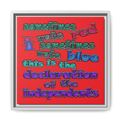 declaration of the independents - framed canvas art (red)