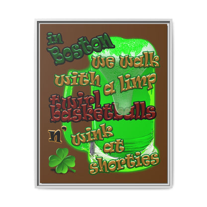 celtics logo - framed canvas art (brown)