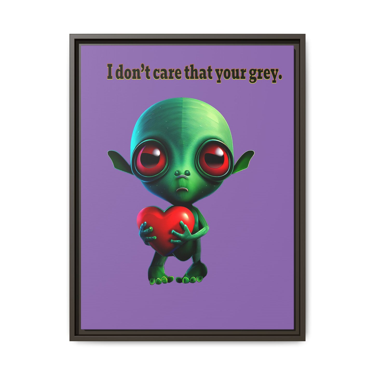 I don't care that your grey - framed canvas art (light purple)