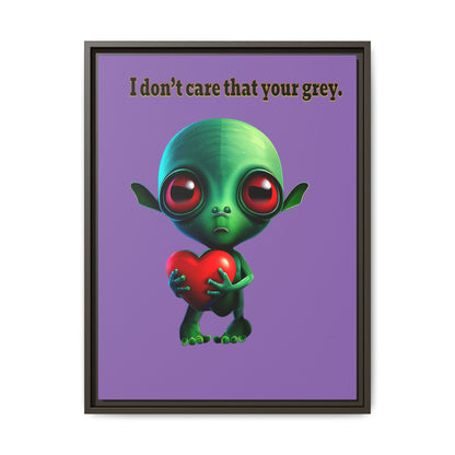 I don't care that your grey - framed canvas art (light purple)