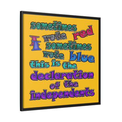 declaration of the independents - framed canvas art (yellow)