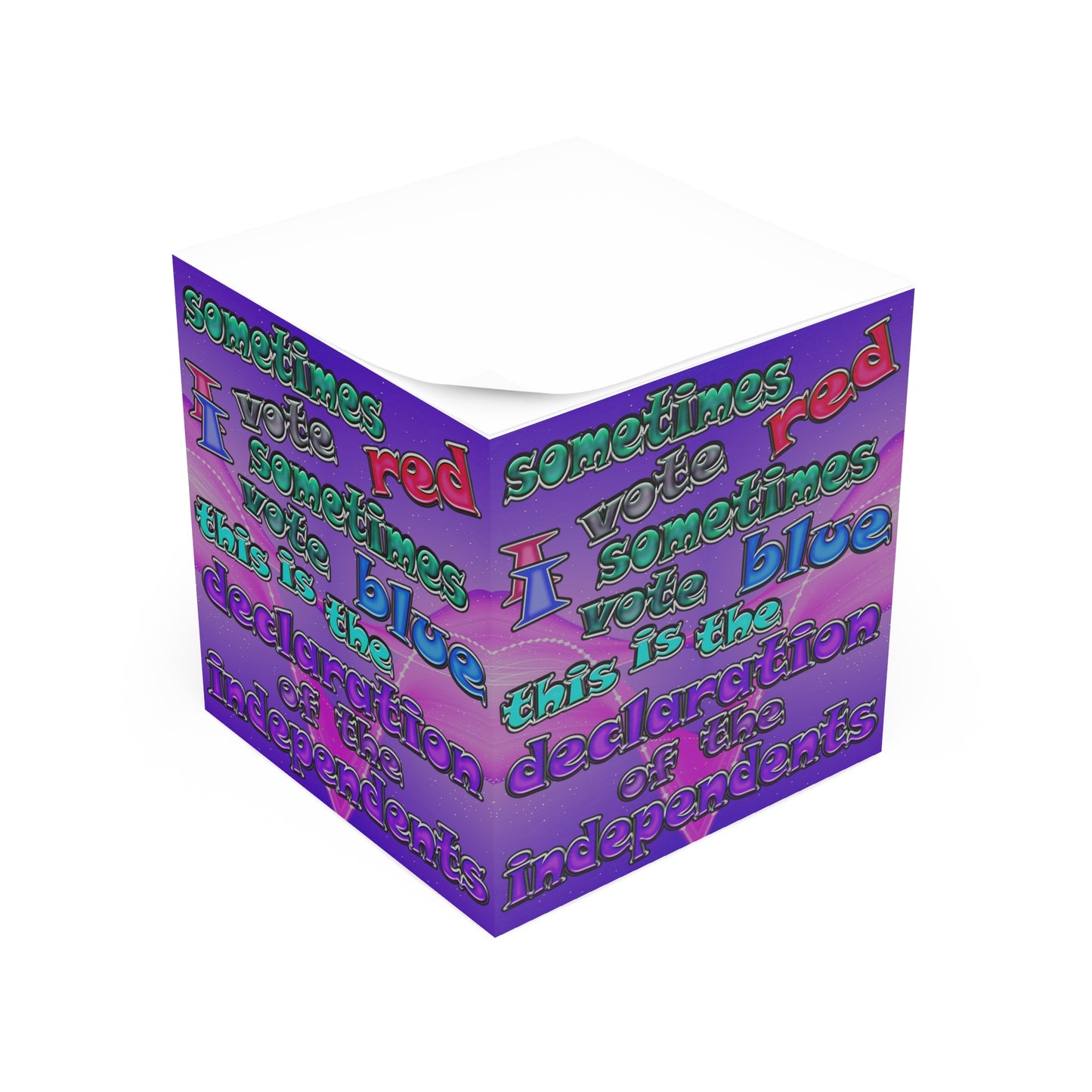 declaration of the independents - note cube (purple-pink wave)