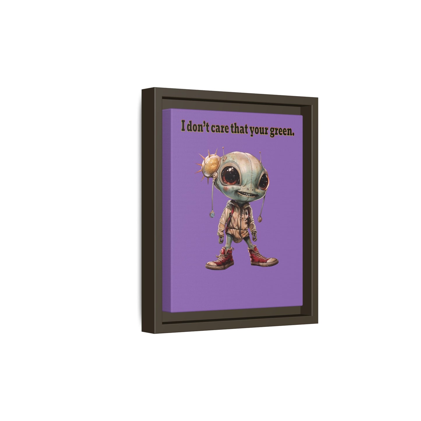 I don't care that your green - framed canvas art (light purple)