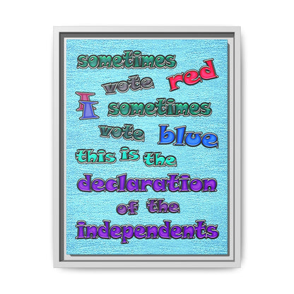 declaration of the independents - framed canvas art (faded blue)