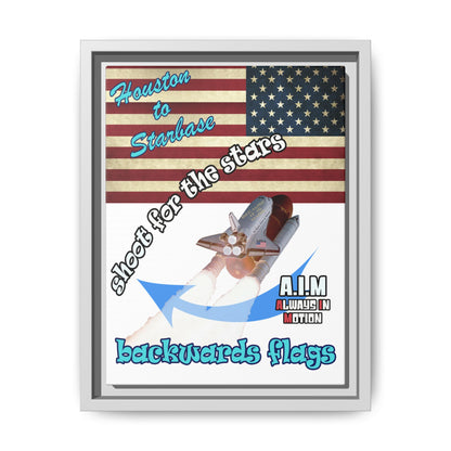 shoot for the stars - framed canvas art (white)