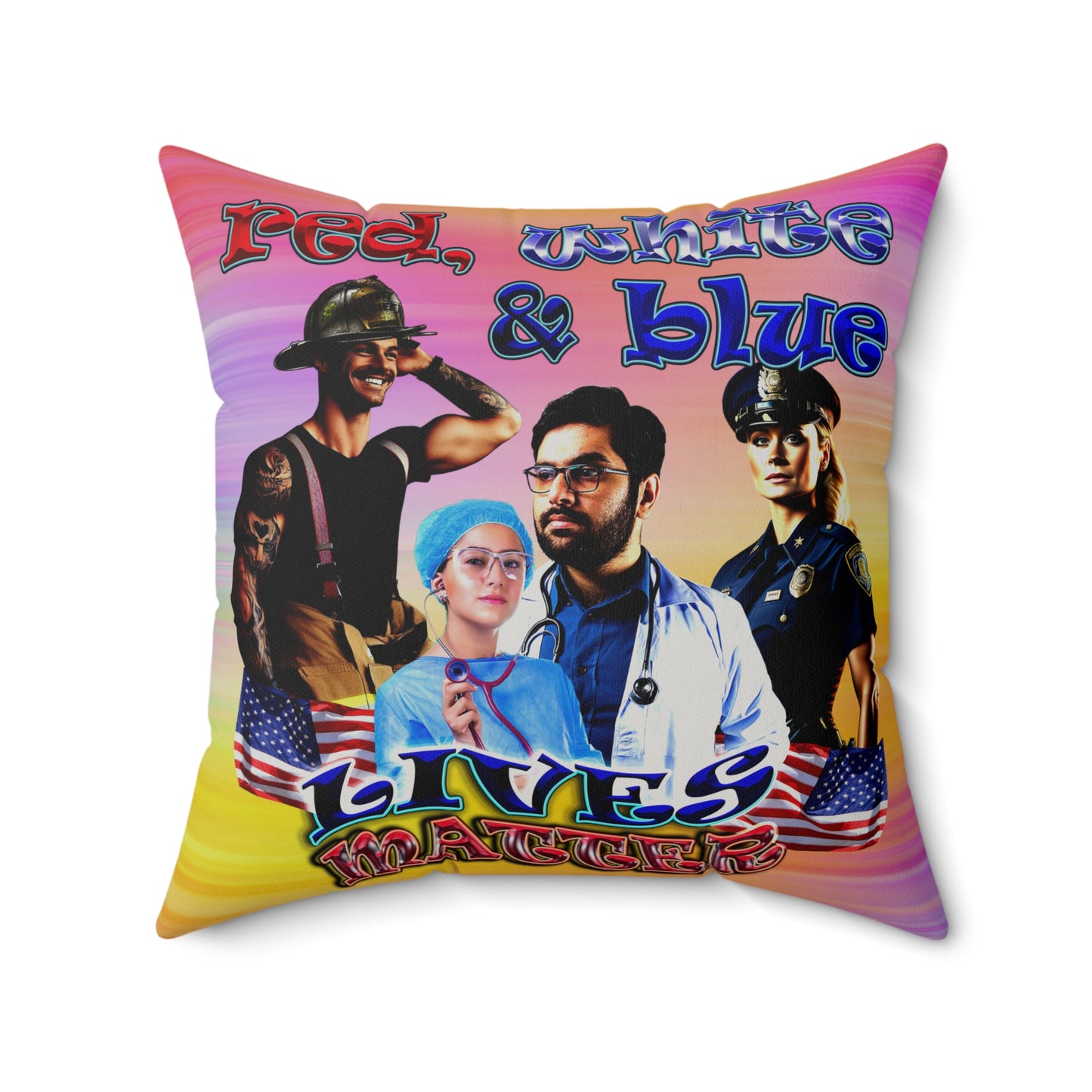 rw&b lives matter - Faux Suede Square Pillow - (color blur)