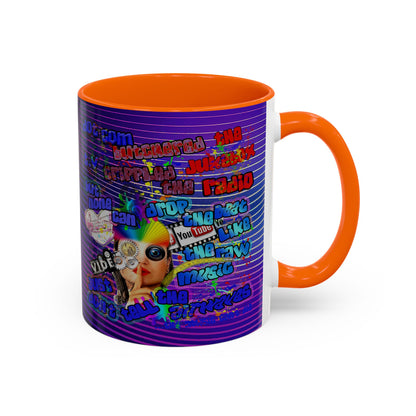 drop the beat - Accent Mug (purple wave)