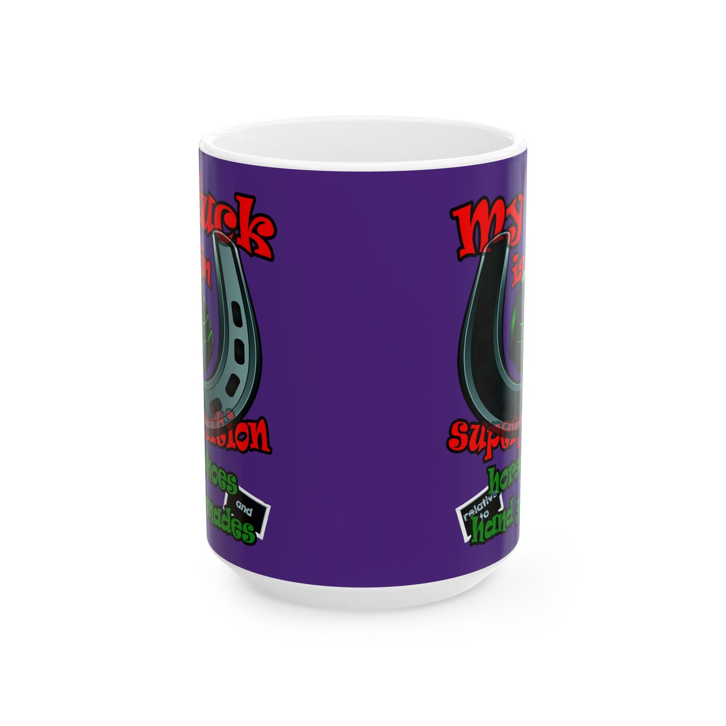 my luck - White Mug (purple)