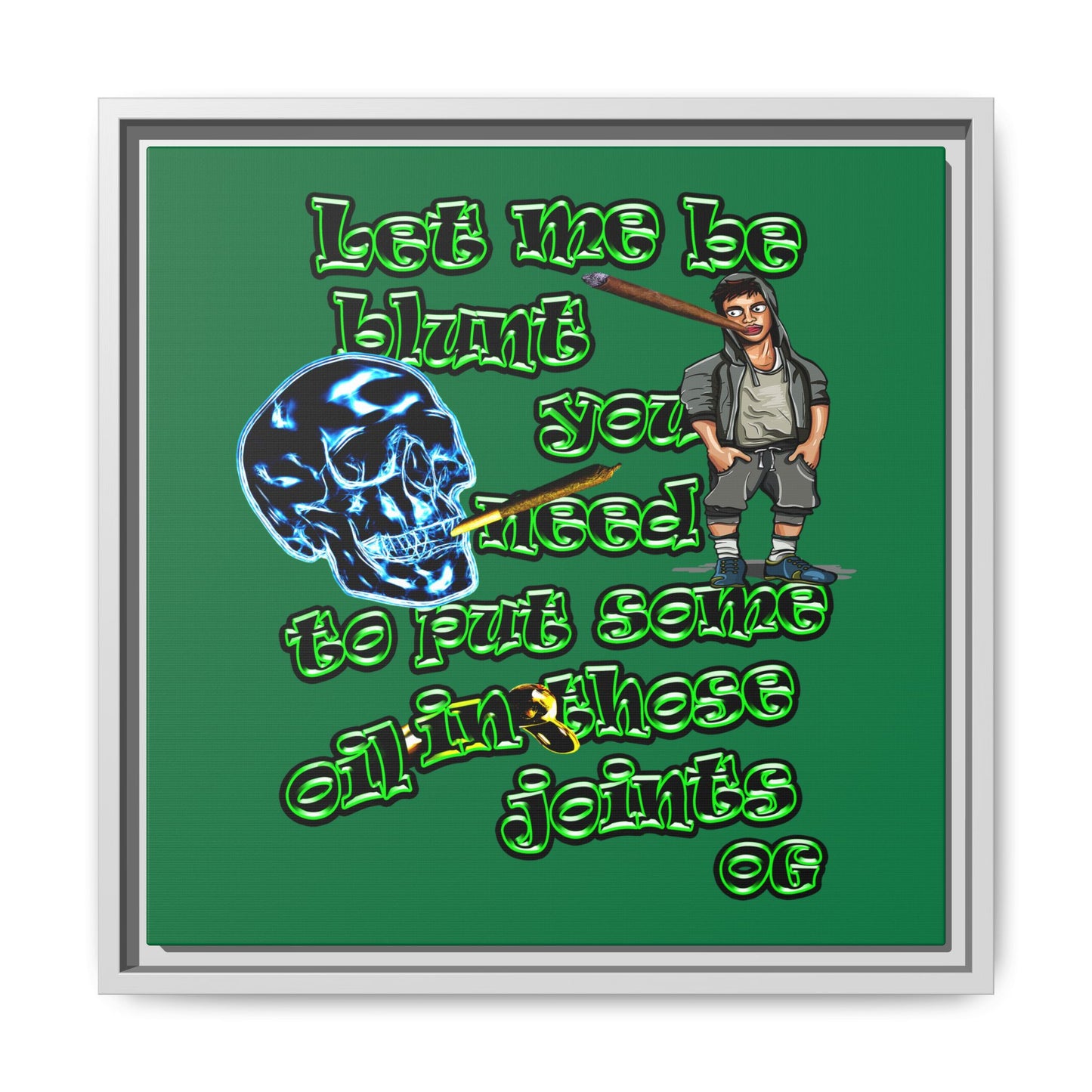og - framed canvas art (dark green)