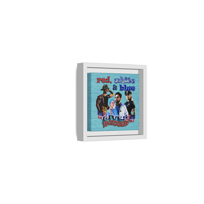 rw&b lives matter - framed canvas art (faded blue)