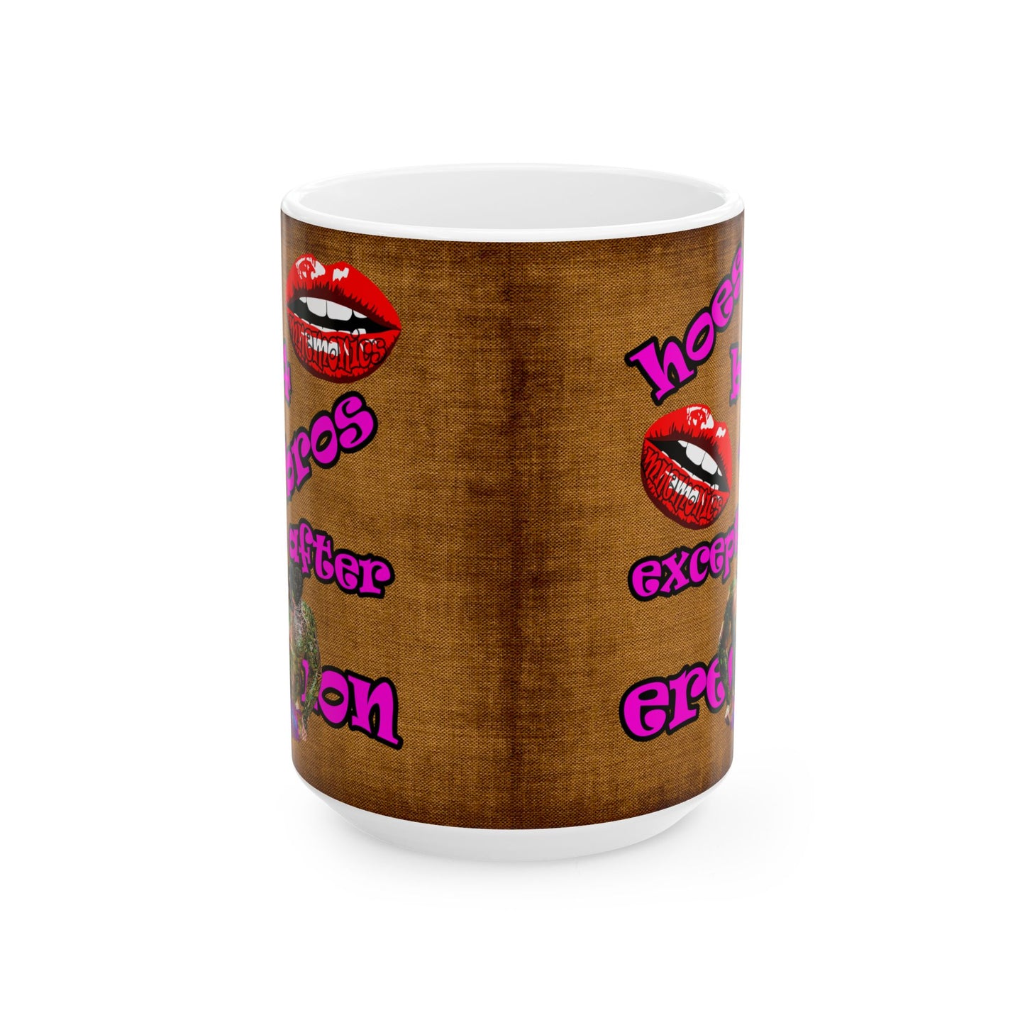 hoes b4 bros - White Mug (brown papyrus)
