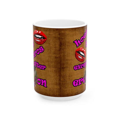 hoes b4 bros - White Mug (brown papyrus)