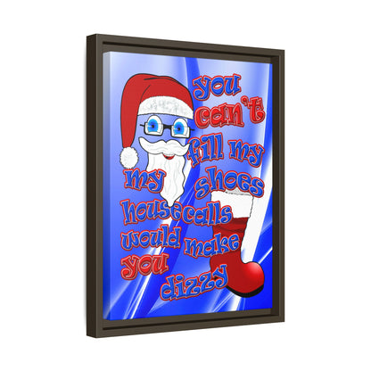 santa's shoes - framed canvas art (blue-white wave)