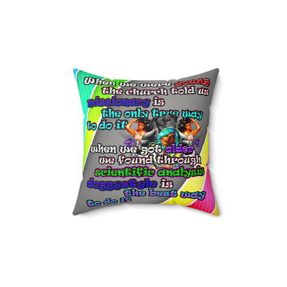 doggystyle - Faux Suede Square Pillow - (rainbow split)