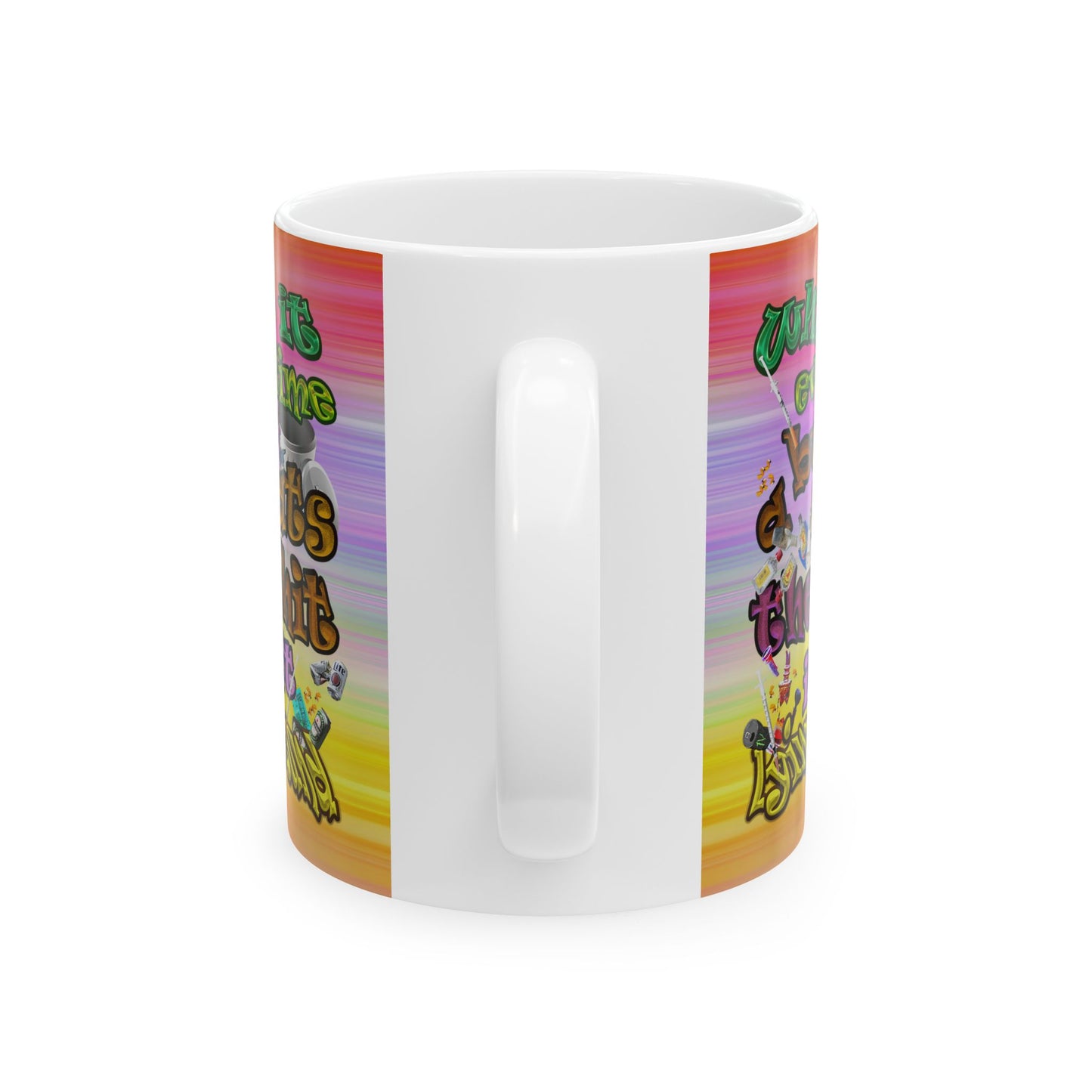 the bum's shit - White Mug (color blur)