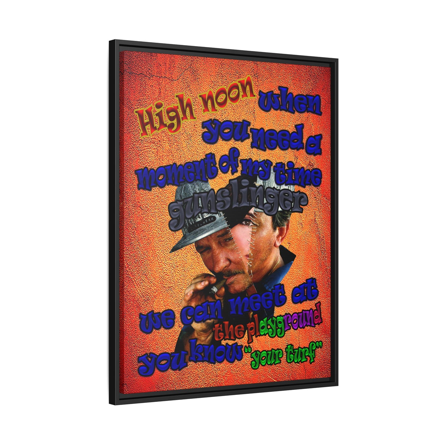 high noon - framed canvas art (burnt orange)