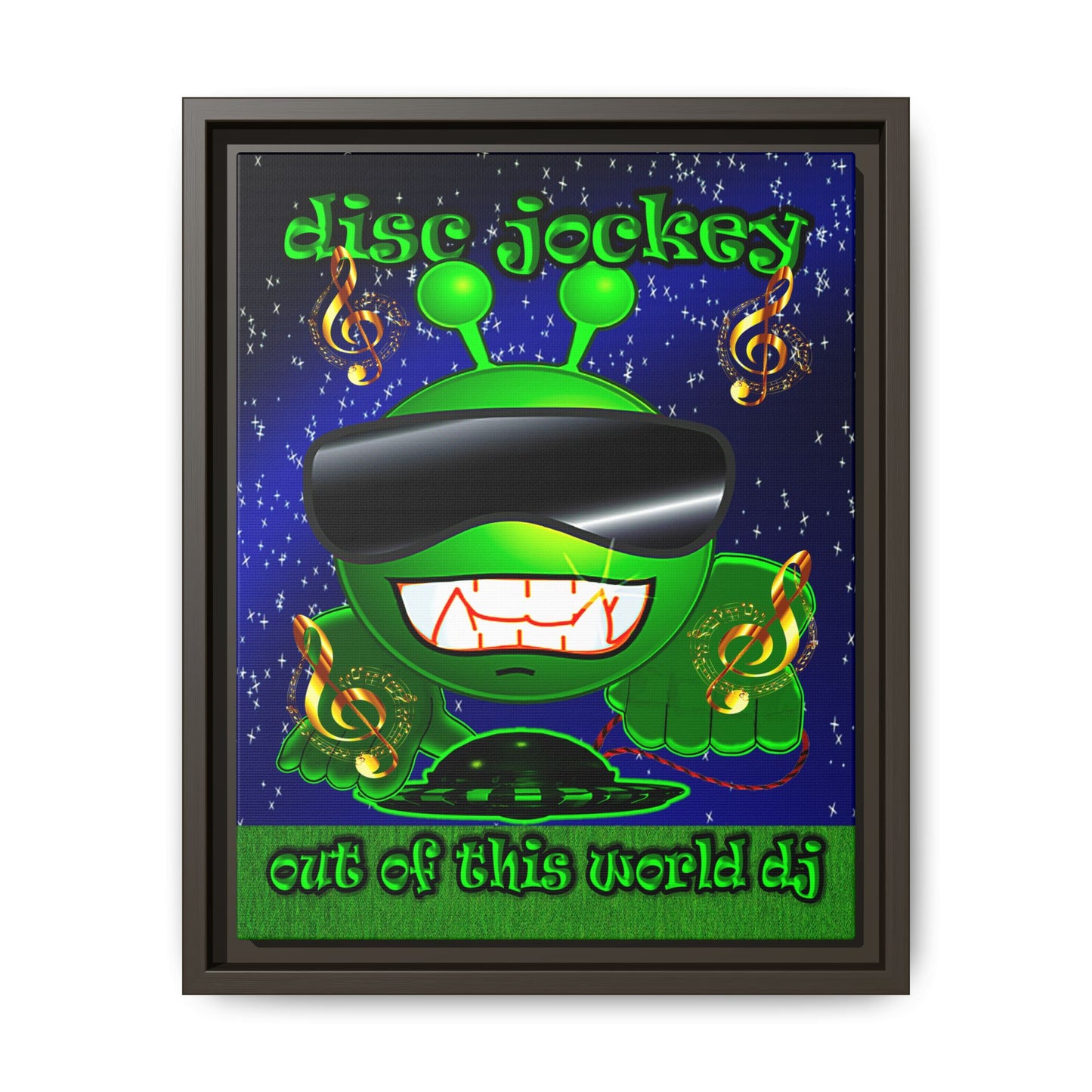 disc jockey - framed canvas art ('snoops' background)