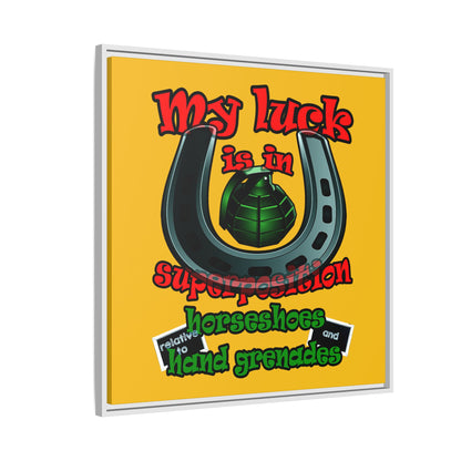 my luck - framed canvas art (yellow)
