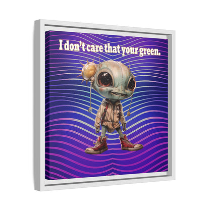 I don't care that your green - framed canvas art (purple wave)