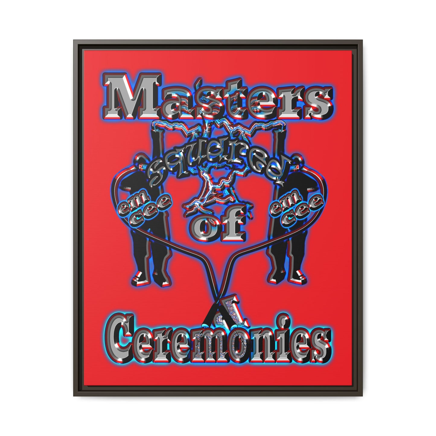 em cee squared - framed canvas art (red)